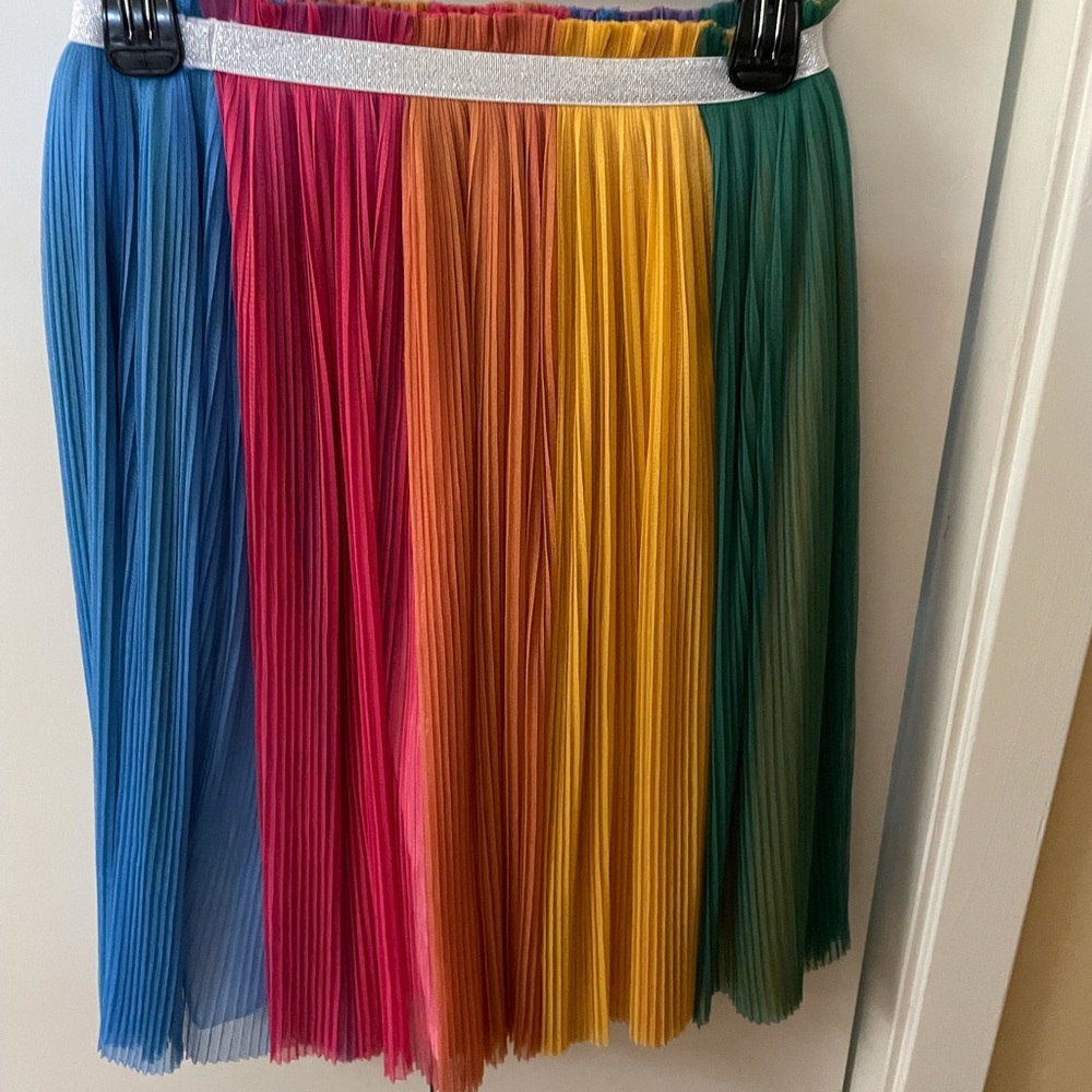 Hanna Andersson rainbow pleated tulle skirt sz 10